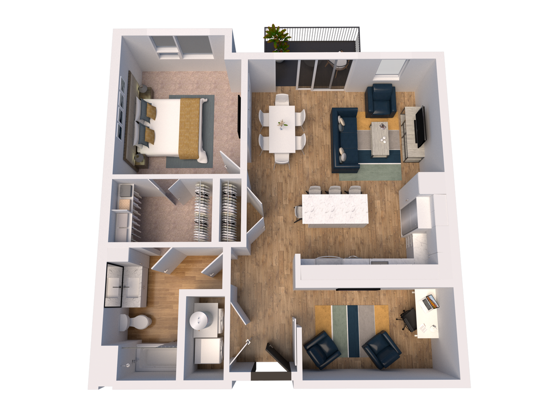 B6-Den floor plan The James - B6-Den