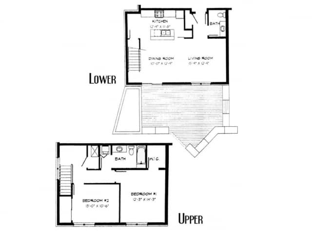 2 Bed / 1.5 Bath - 1,284 SF - 2 Bed / 1.5 Bath - 1,284 SF