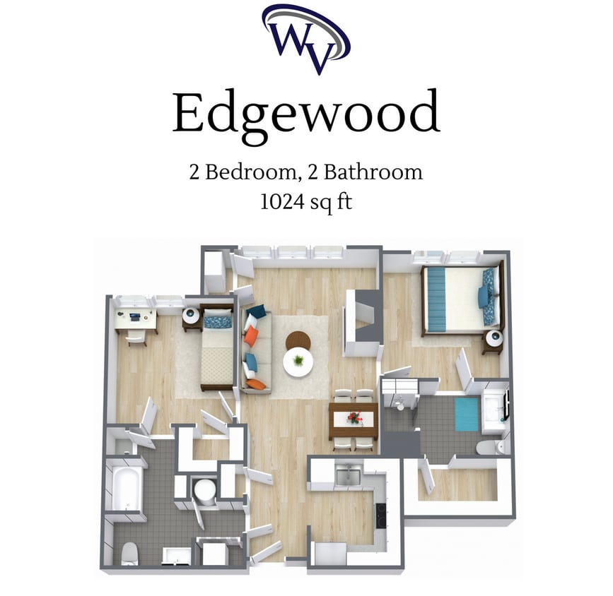 Floor Plan - B3-2x2 Edgewood