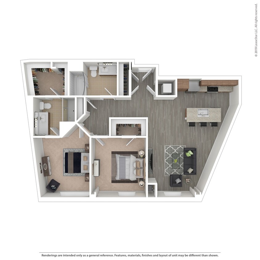 Floor Plan - C08.1 - 2 bed/2 bath