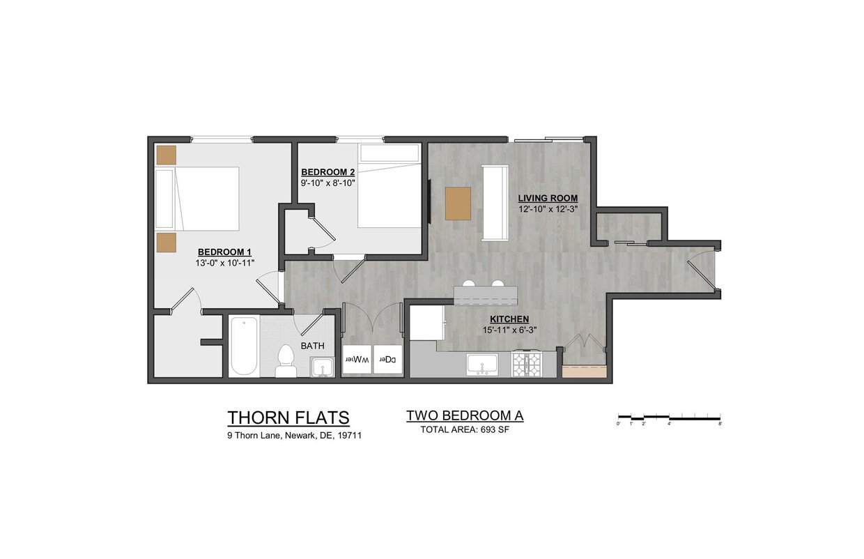 Floor Plan - 2 Bed | 1 Bath