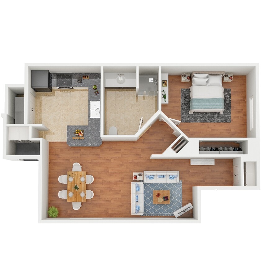 Floor Plan - 1x1 798 SF