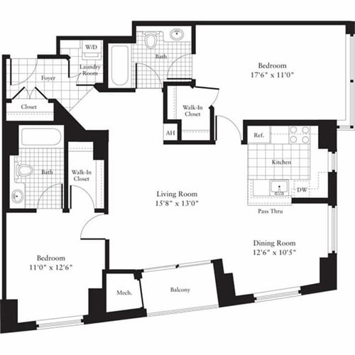Floor Plan - 2 Bedrooms E