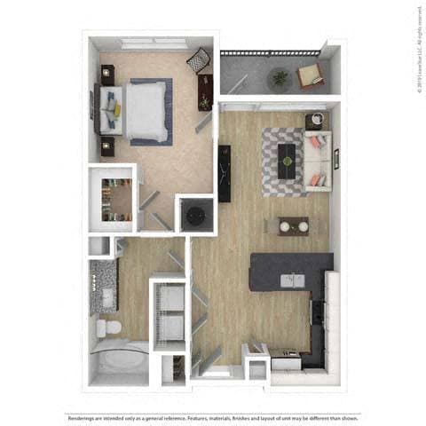 Floor Plan - One-Bedroom (A1)