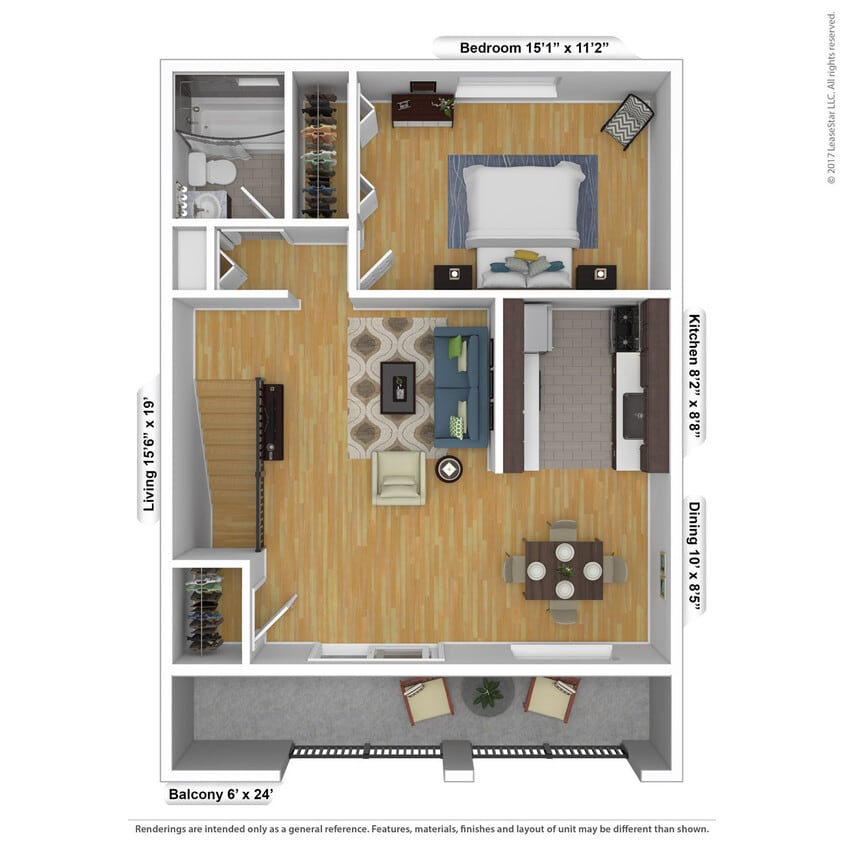 Floor Plan - Skylar - One Bedroom Premier