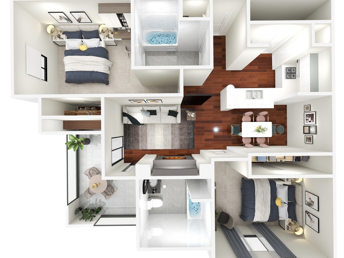 Metropolitan-B2 1039 sqft 2B2B Balcony-View 2.jpg - 2 Bedroom 2 Bath