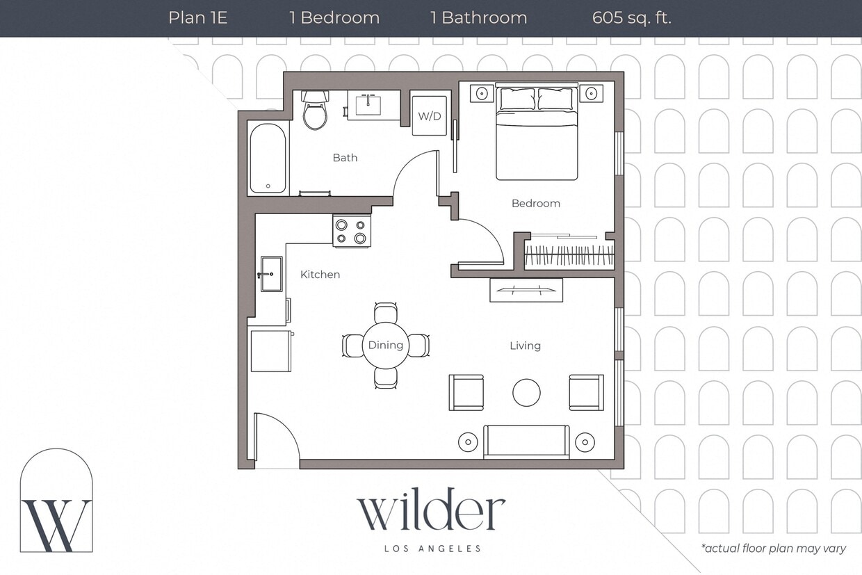 Floor Plan - 1 Bedroom E