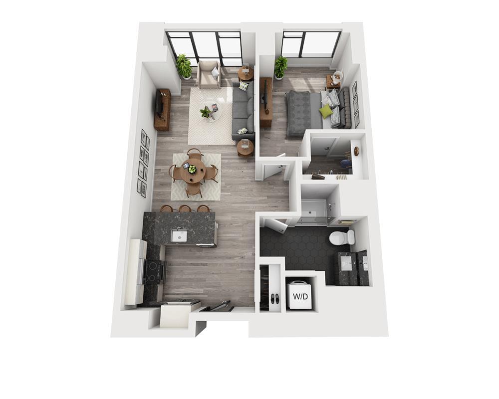 Floor Plan - One Bedroom A1BH-PH Penthouse