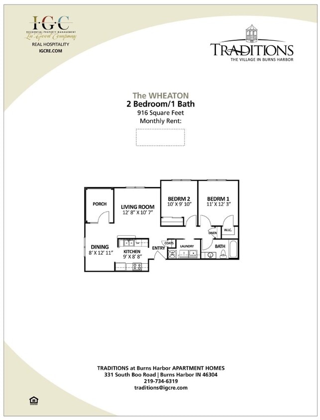 Floor Plan - Wheaton 2x1