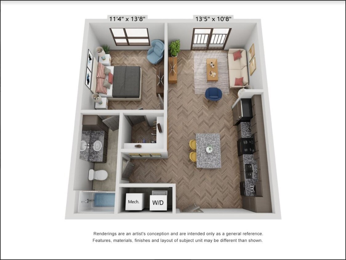 Floor Plan - 1B1B Roman J