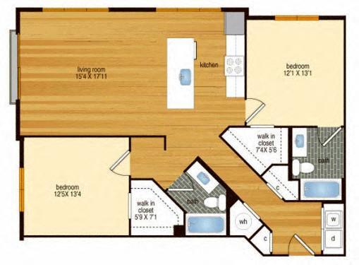 Floor Plan -  2x2 (823-b10)