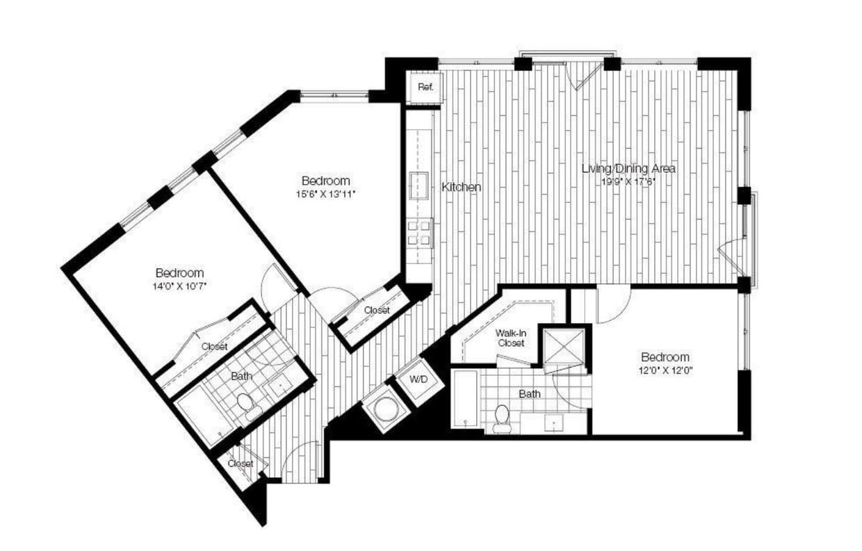 Floor Plan - 3 Bed/2 Bath-3A