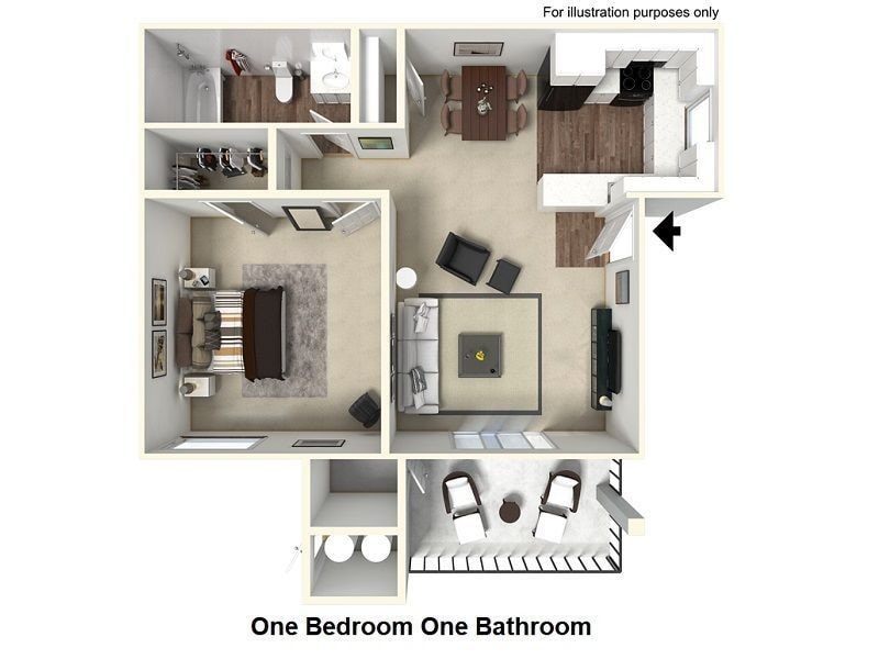 1+1 - 1 Bedroom 1 Bathroom