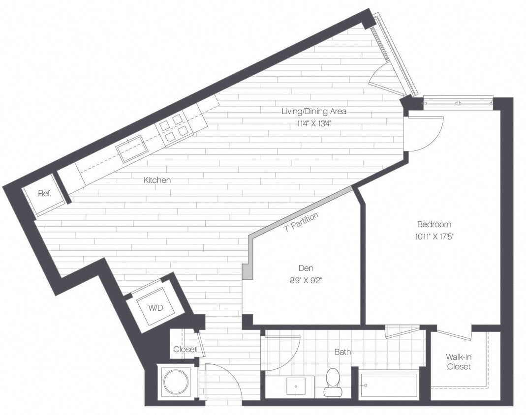 Floor Plan - 1 Bed/1 Bath Den-1M