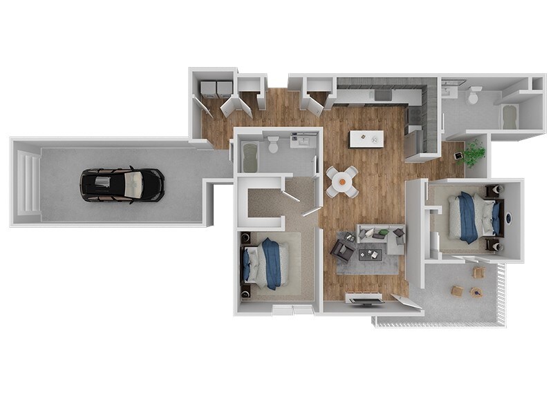 Floor Plan - 2 Bed 2 Bath B1