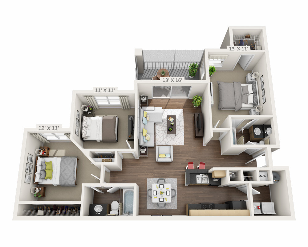 Floor Plan - Three Bedroom C2