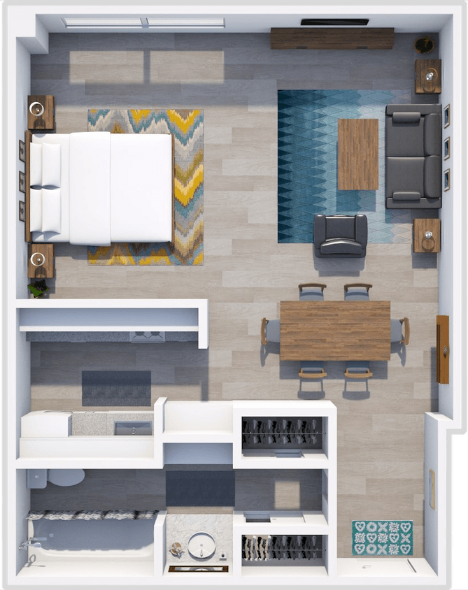 Floor Plan - Studio 1 bath