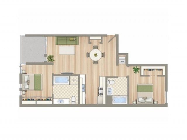 1420- Penthouse H - 2 Bed/2 Bath Penthouse