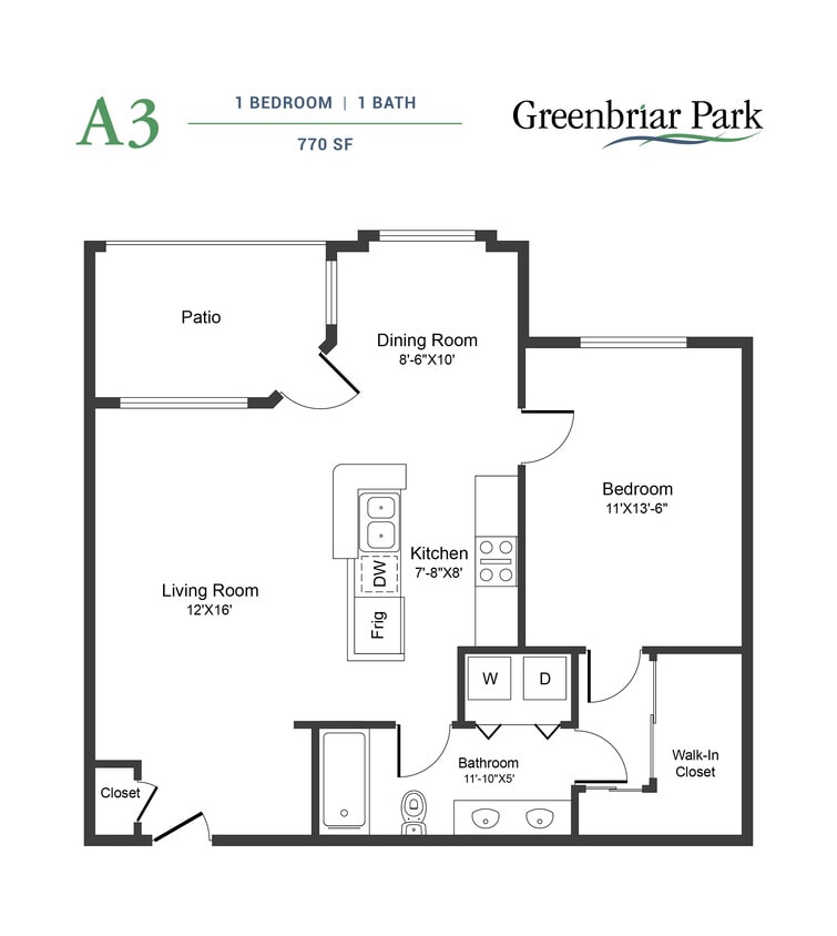 A3P - 1x1 Floor Plan - A3P