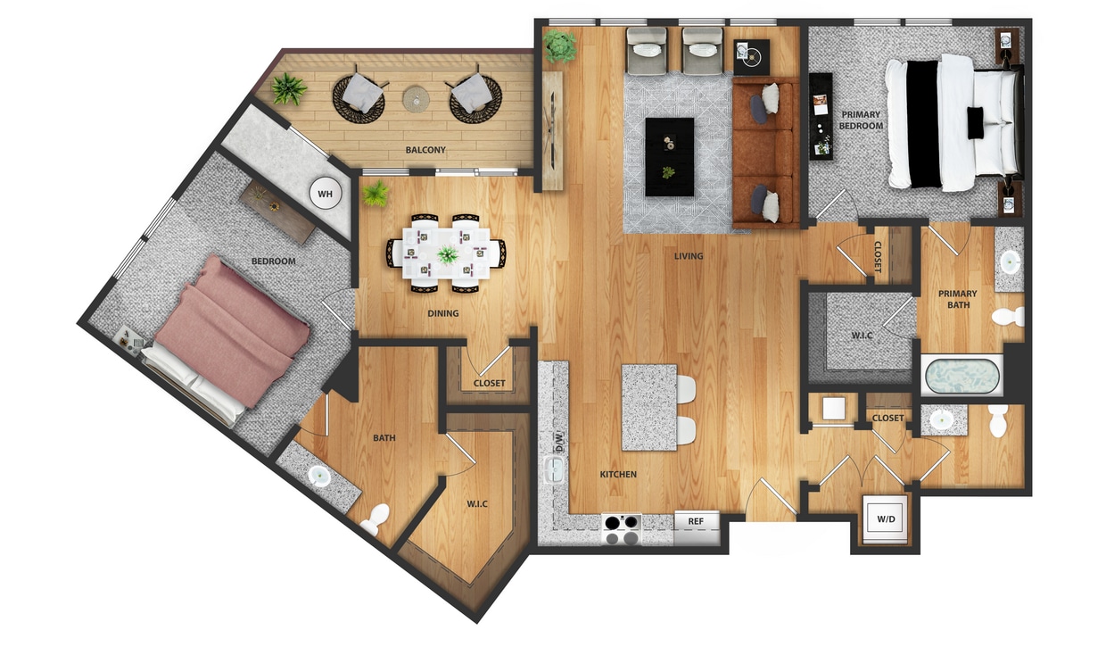 2 Bed 1,394sq.jpg - 2 Bedroom, 2.5 Bathroom