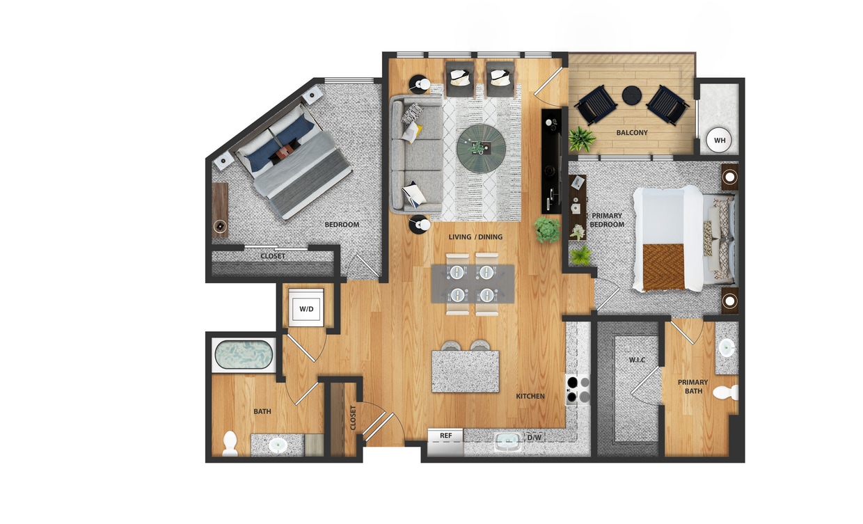 2 Bed 1,152sq.jpg - 2 Bedroom, 2 Bathroom
