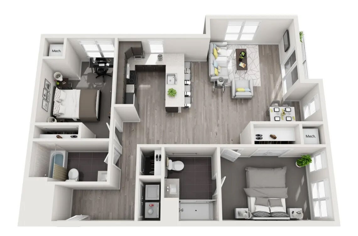Floor Plan - 2 Bedroom D