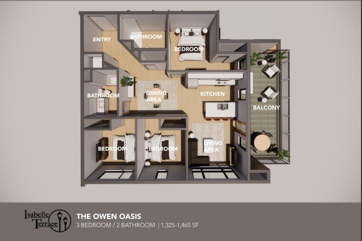 Floor Plan - 3BR/2.0BA
