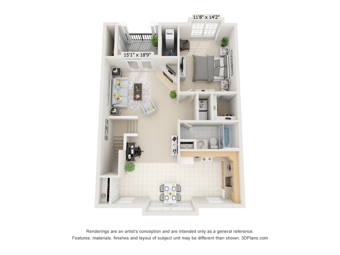 1 Bedroom 2nd floor - Upgraded Second Floor