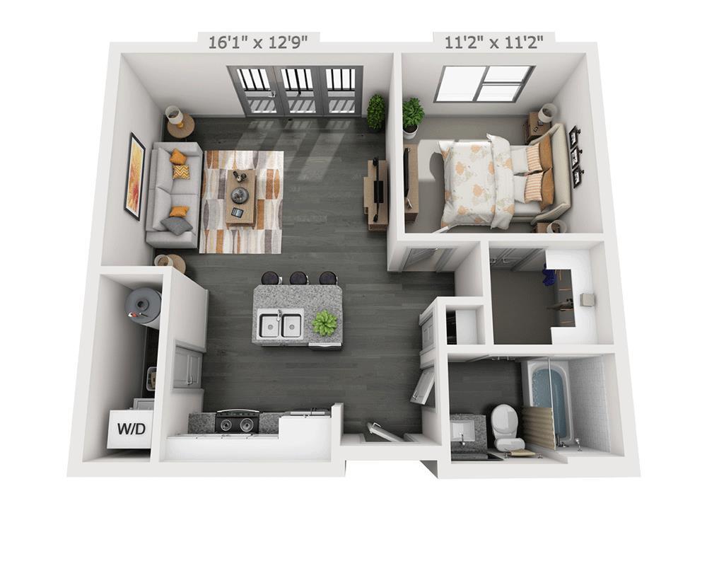 Floor Plan - One Bedroom A1C