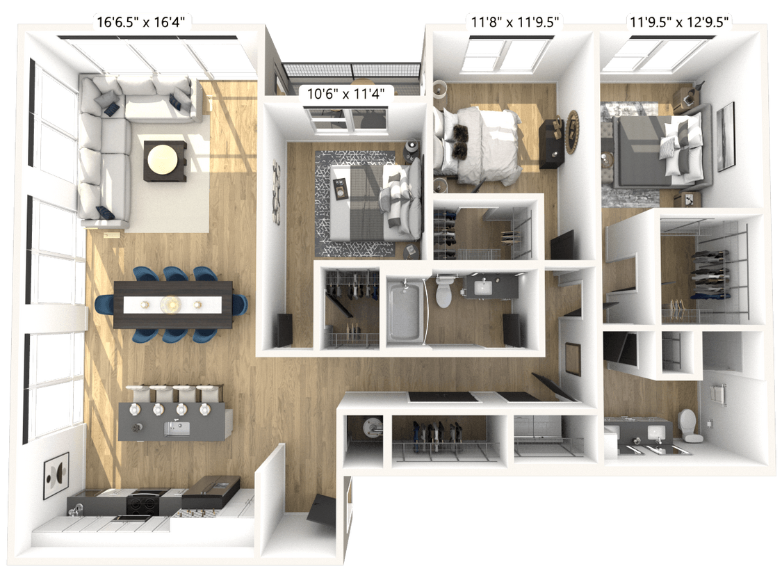 Floor Plan - CC2 3 Bed 2 Bath