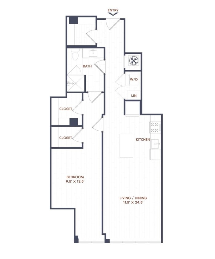 Floor Plan - 1 Bed/1 Bath-A15