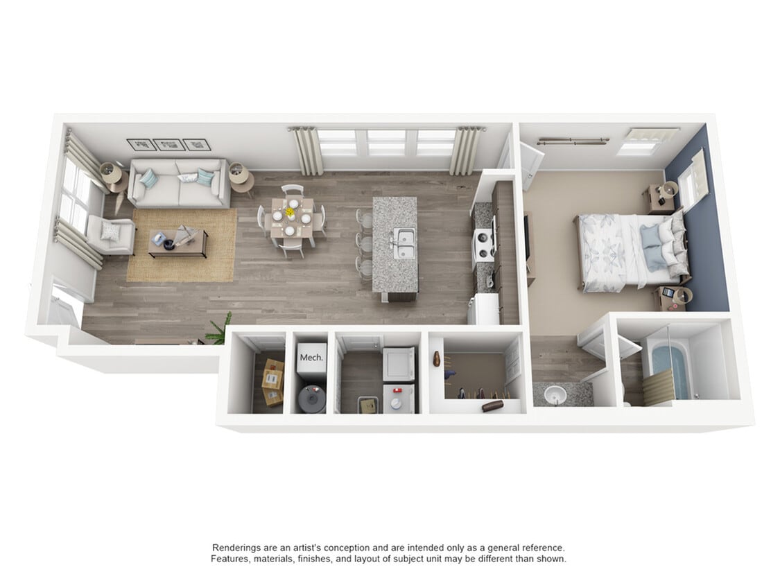 Sand Dollar Floorplan - 1 Bedroom
