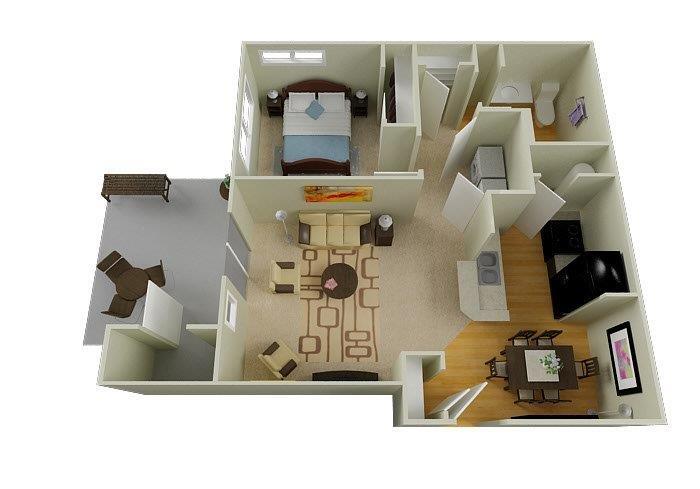 Floor Plan - Columbia (1x1)