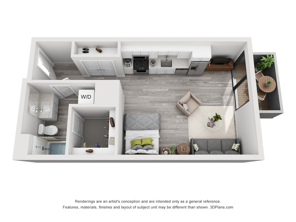 The Glenn - A10 - 0x1 - 1 Beds - 1 Baths - 550 Sq. ft. - A10