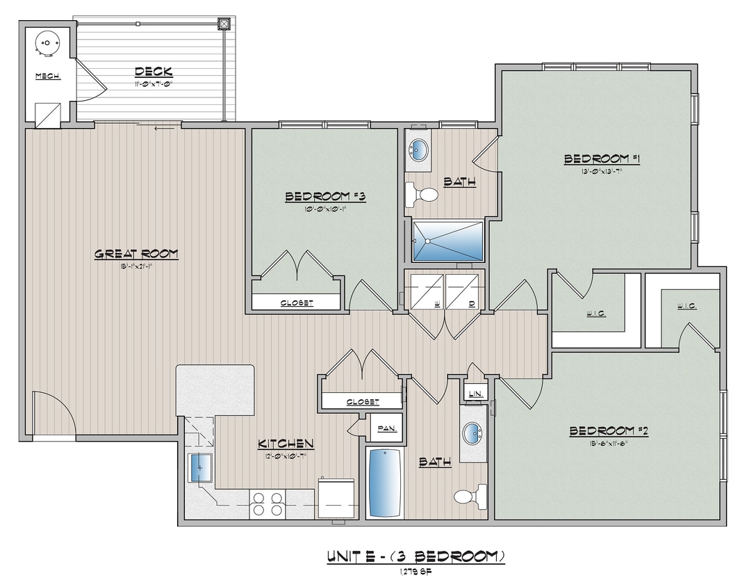Abbey Place 3 Bedroom With 2 Bathroom - 3 Bedroom 2 Bath