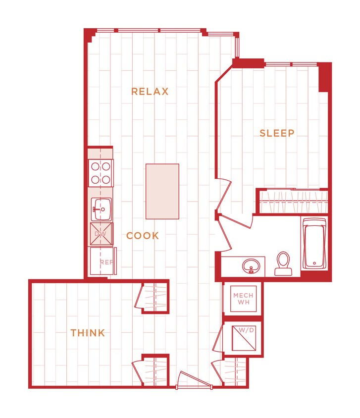 Floor Plan - 1 Bed/1 Bath Den s-ad04