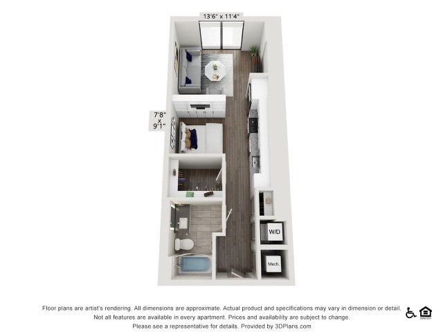 Studio | 563 sq ft - Studio (563 SF)