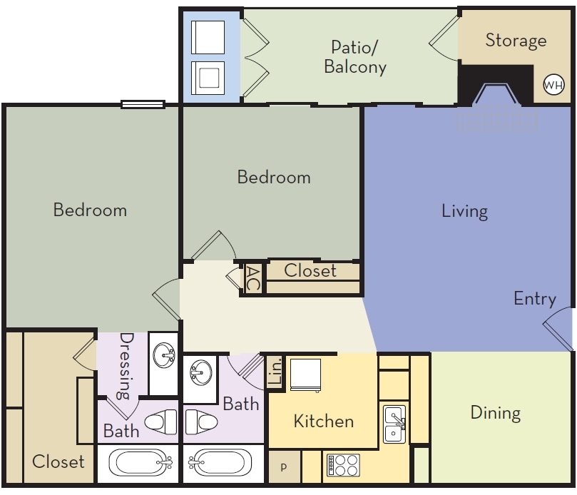 B1 - 2 Bedrooms | 2 Baths
