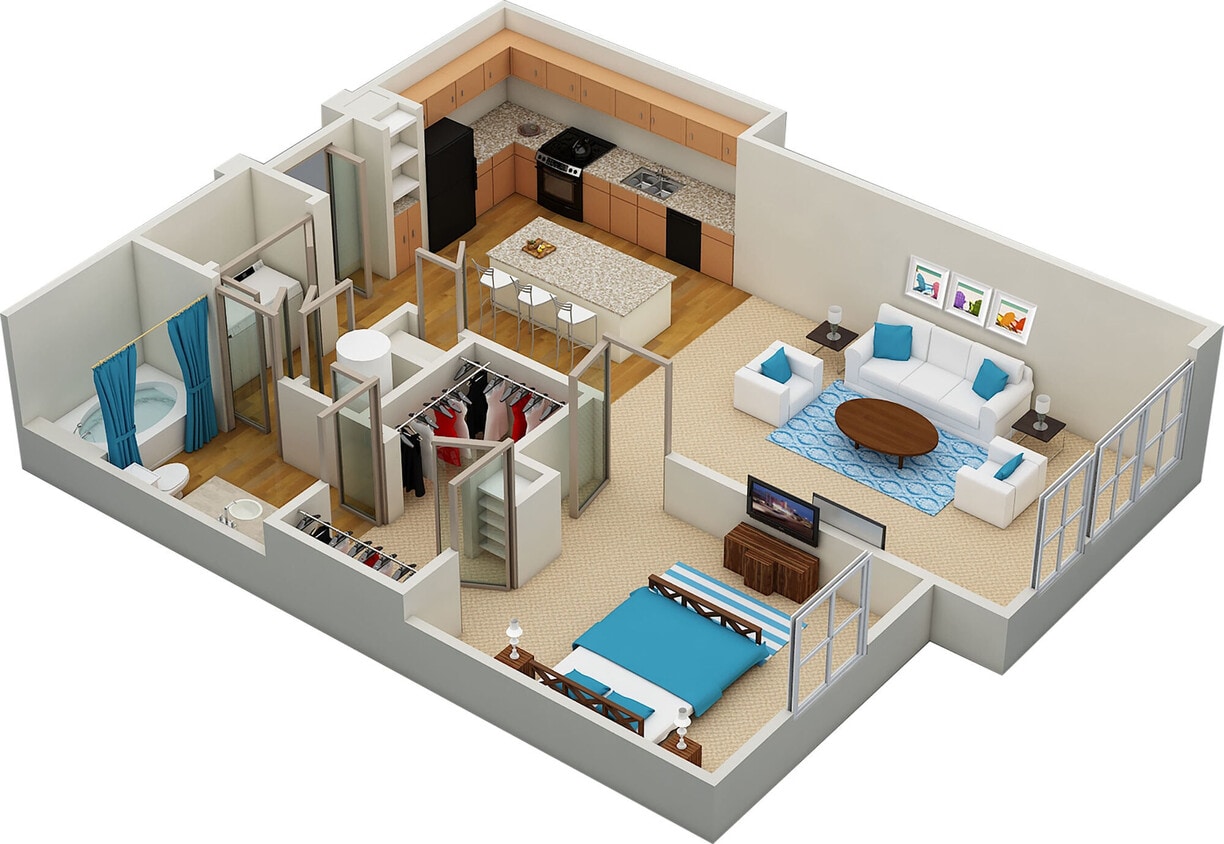 Floor Plan - A6 817sf 1/1