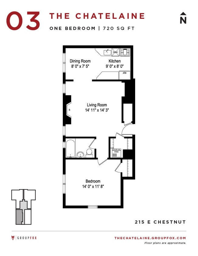 Floor Plan - One Bedroom