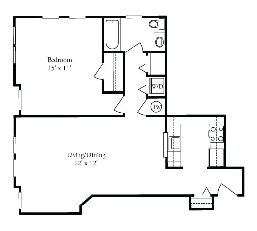 1K - 1 Bedroom - 1K