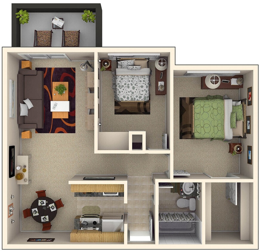 Residence 3 2x1 800 sqft - 2x1