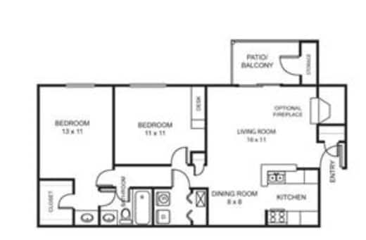 2BR/1BA - B2