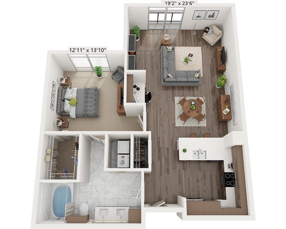 Floor Plan - One Bedroom A1G1