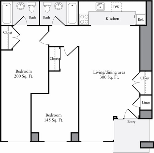 Floor Plan - The Lofts 2 Bedrooms R
