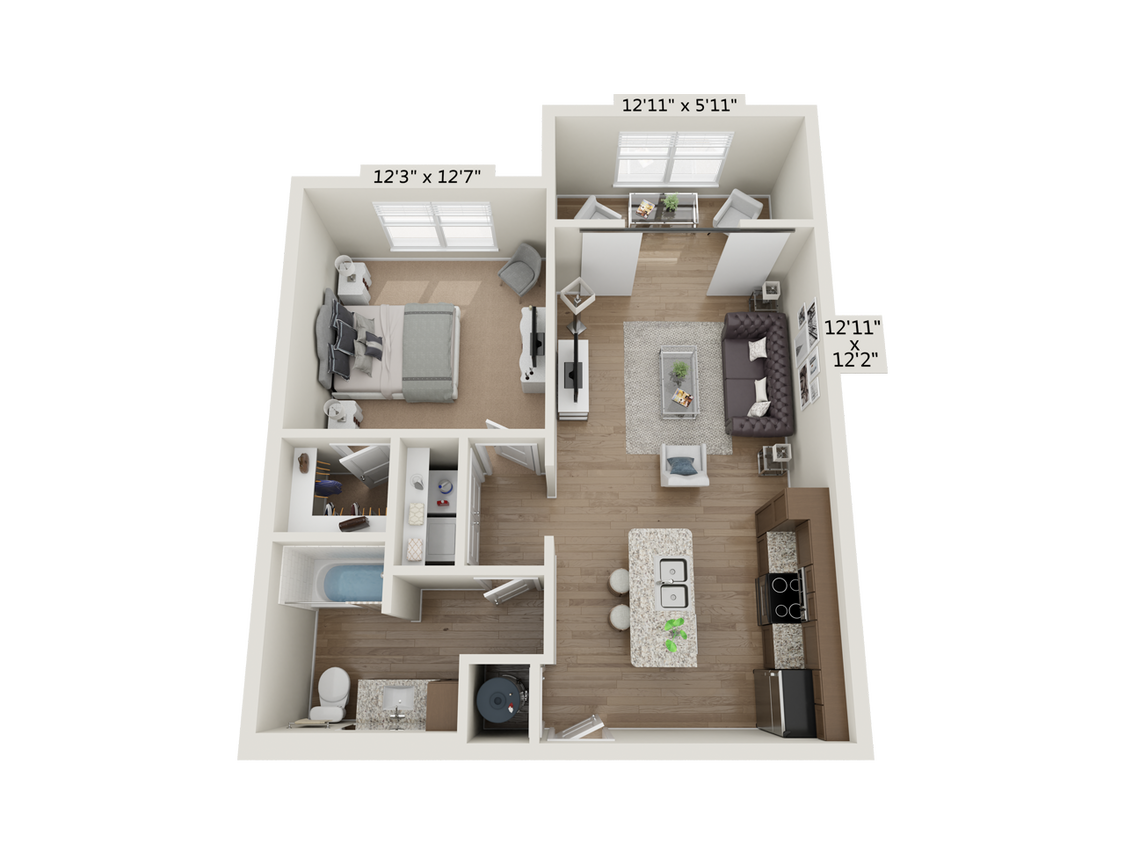 Floor Plan - 1BR