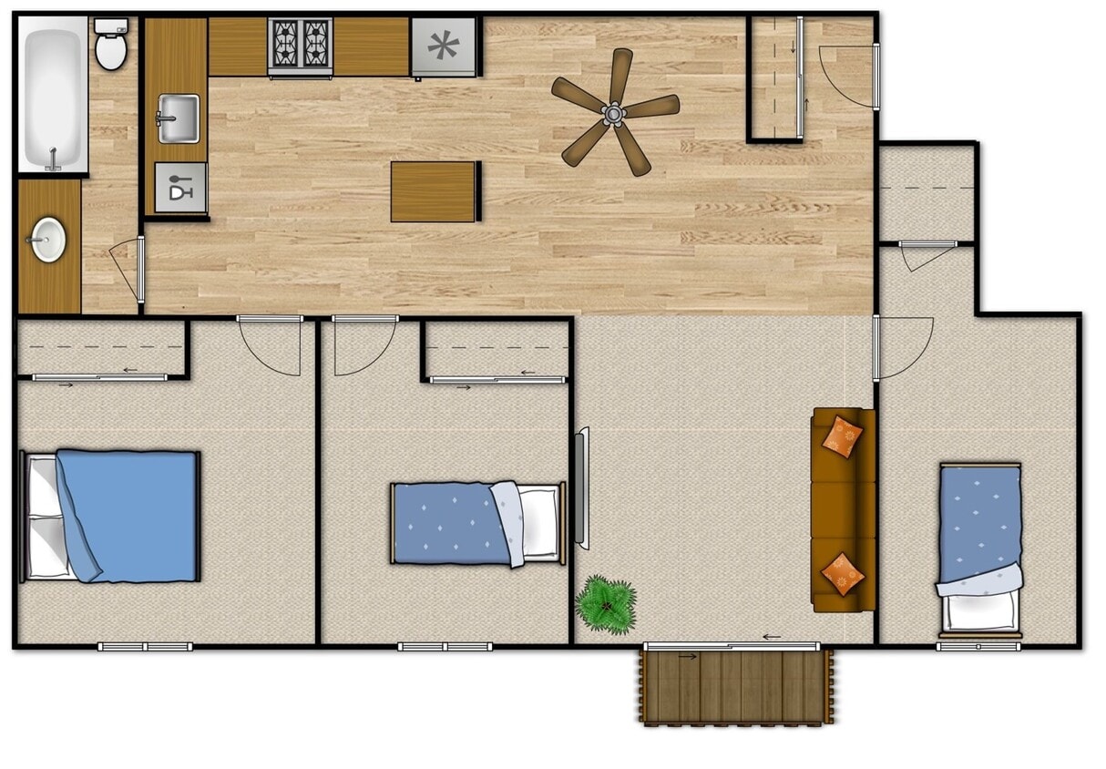 Floor Plan - 3bsm-r