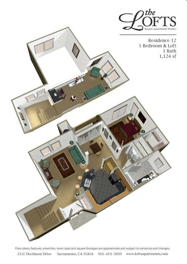 Floor Plan - 1BD, 1BTH E-L