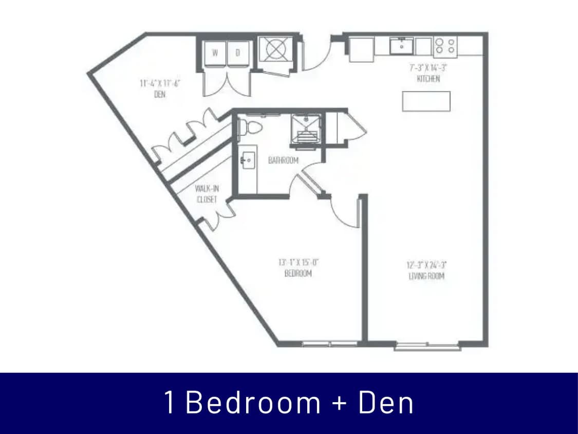 Floor Plan - C9 - One Bedroom + Den