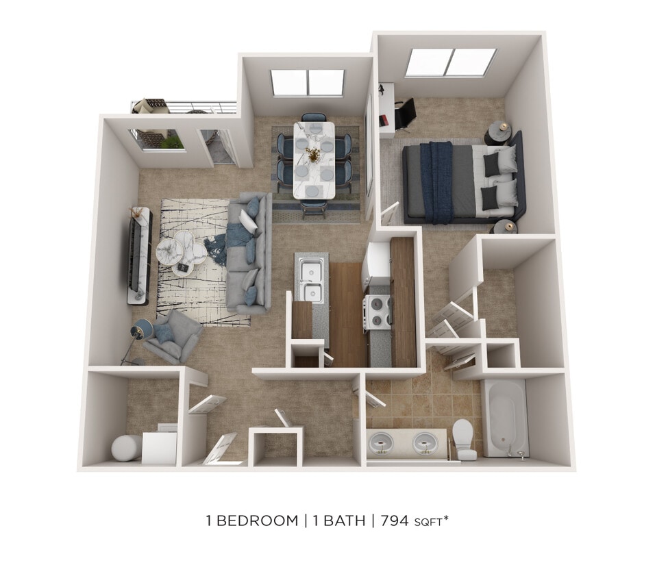 Floor Plan - One Bedroom